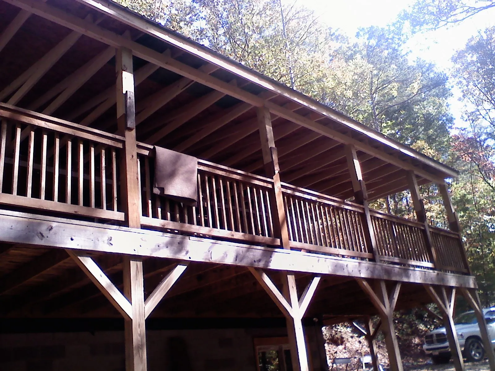 Timber framing under a new elevated porch and deck — Roof Leak Repair in Wisdom by Roofing Brothers